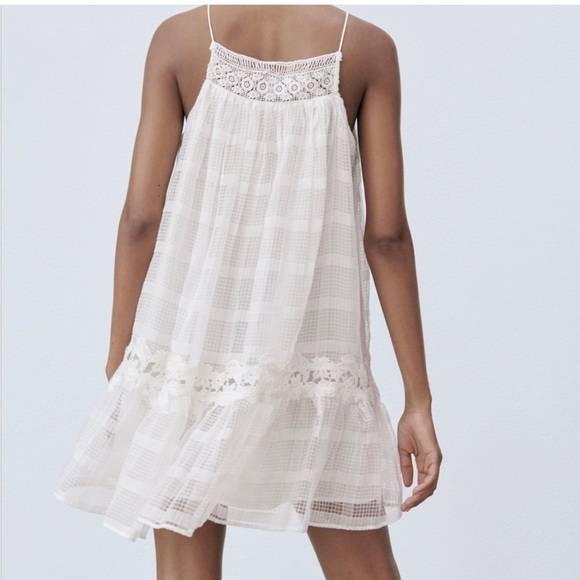 Zara White Layered Halter Dress XXL - Picture 2 of 4